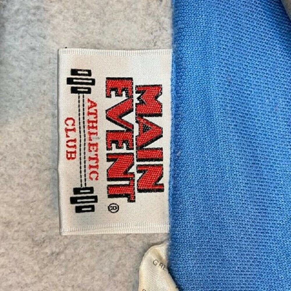 Main Event Sweatshirt Track Jacket Vintage Women's Gray Blue Zip Front Size L - Picture 5 of 13